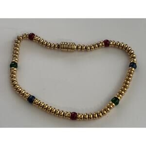 Vintage Rau Klikit Chunky Gold Tone Statement Necklace